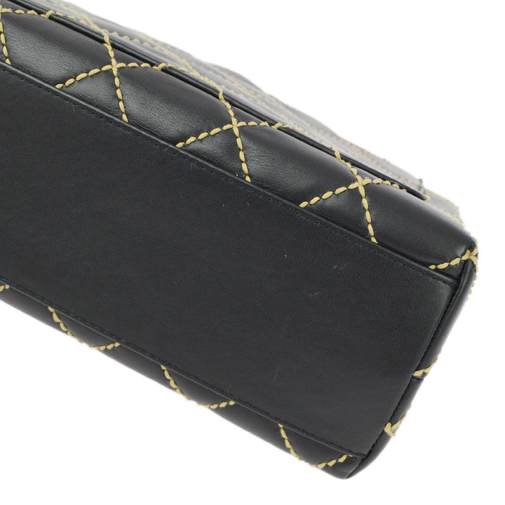 Top Quality Chanel Black Calfskin Wild Stitch Handbag