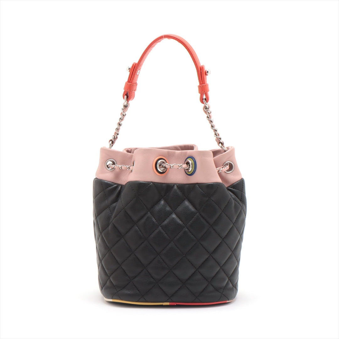 Top Quality Chanel Matrasse hine Handle Shoulder Bag Black Silver G  23rd
