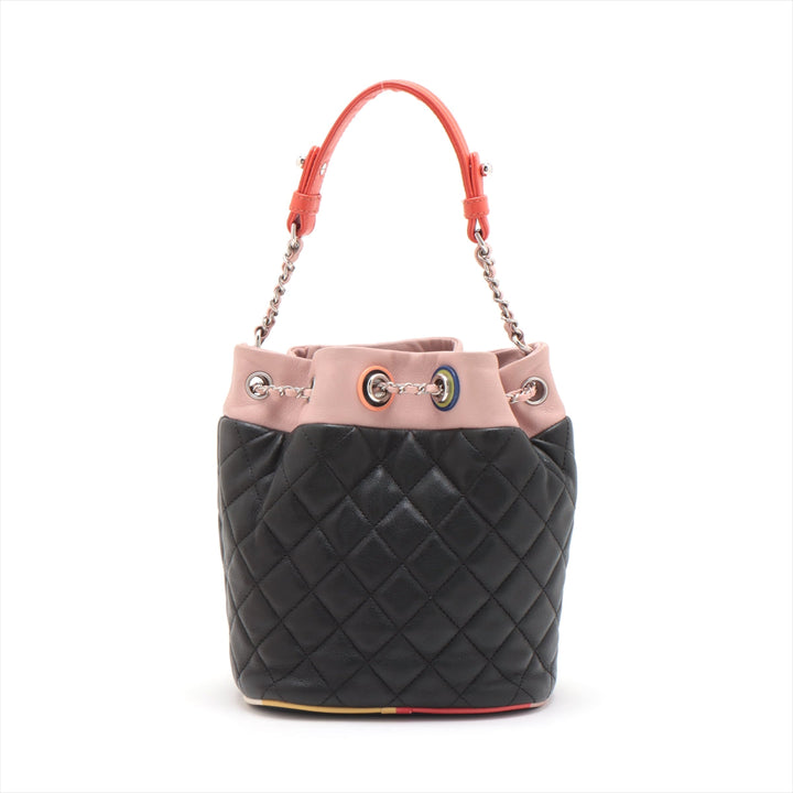 Top Quality Chanel Matrasse hine Handle Shoulder Bag Black Silver G  23rd