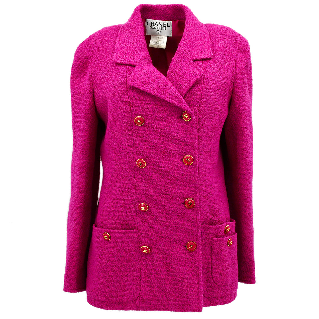 Top Quality Chanel Double Breasted Jacket Pink 95A #40