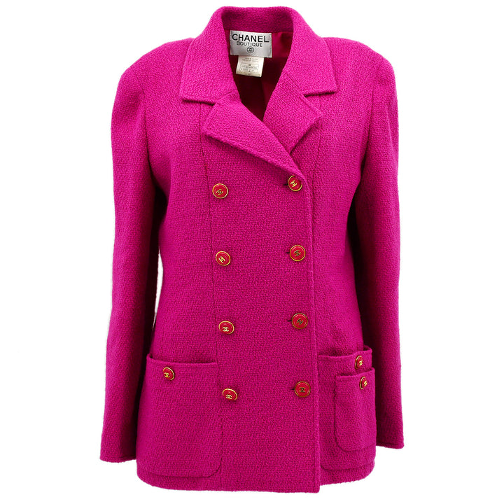 Top Quality Chanel Double Breasted Jacket Pink 95A #40