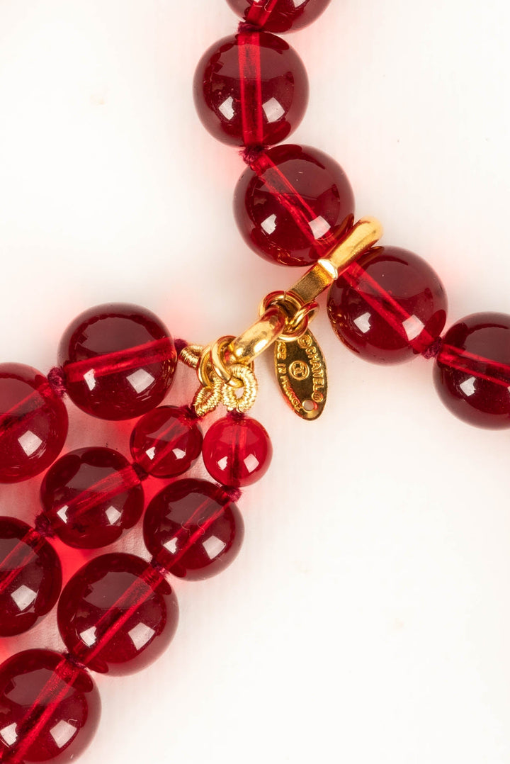 Ceinture de perles rouges Top Quality Chanel 1992