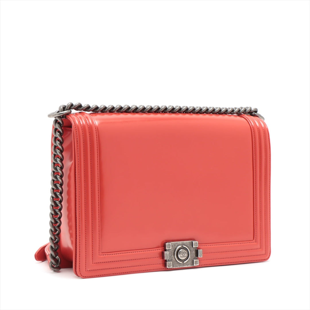 Top Quality Chanel Boy Top Quality Chanel Leather Chain Shoulder Bag Red Silver Gold