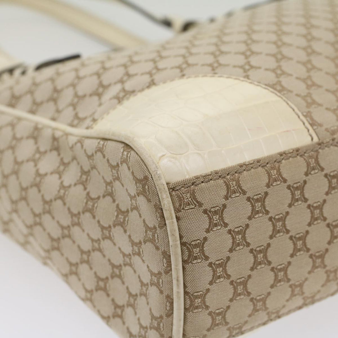 Celine Macadam Canvas Tote Bag Beige Auth 55082