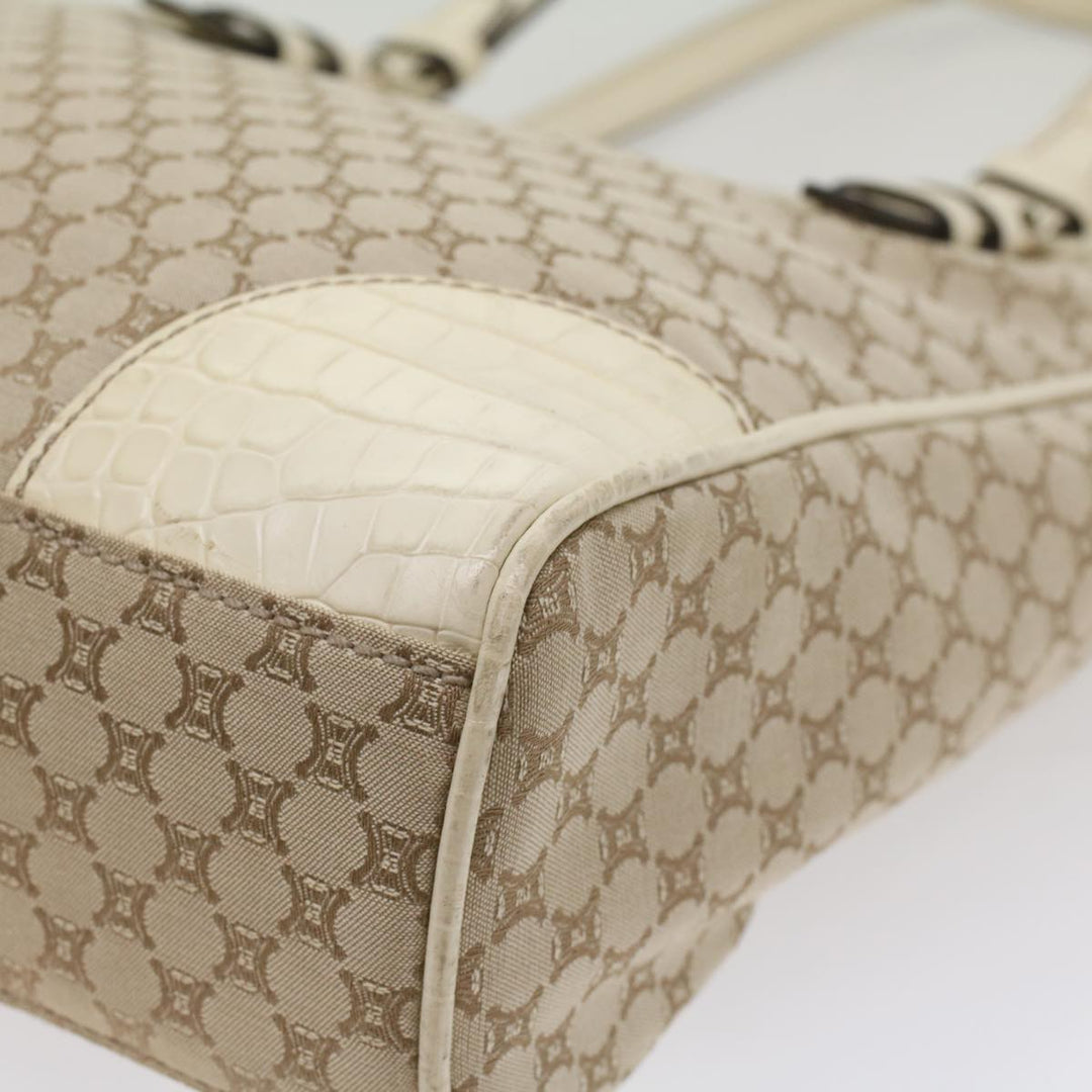 Celine Macadam Canvas Tote Bag Beige Auth 55082