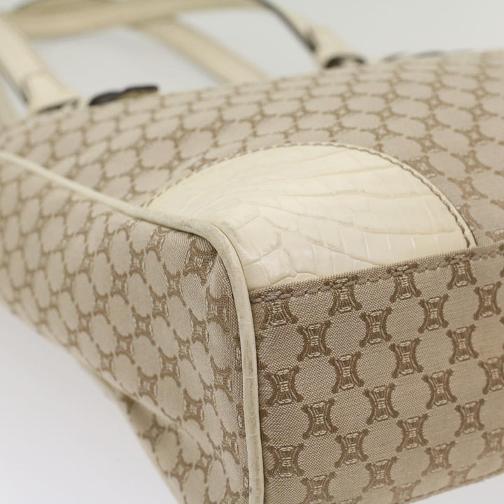 Celine Macadam Canvas Tote Bag Beige Auth 55082