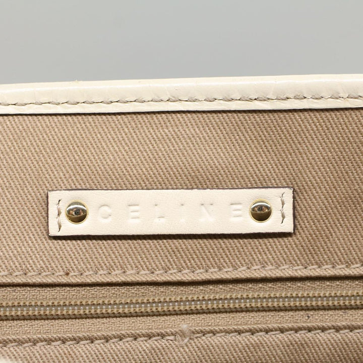 Celine Macadam Canvas Tote Bag Beige Auth 55082