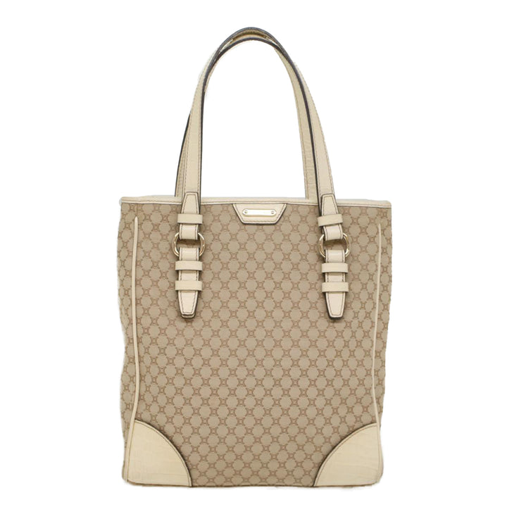 Celine Macadam Canvas Tote Bag Beige Auth 55082