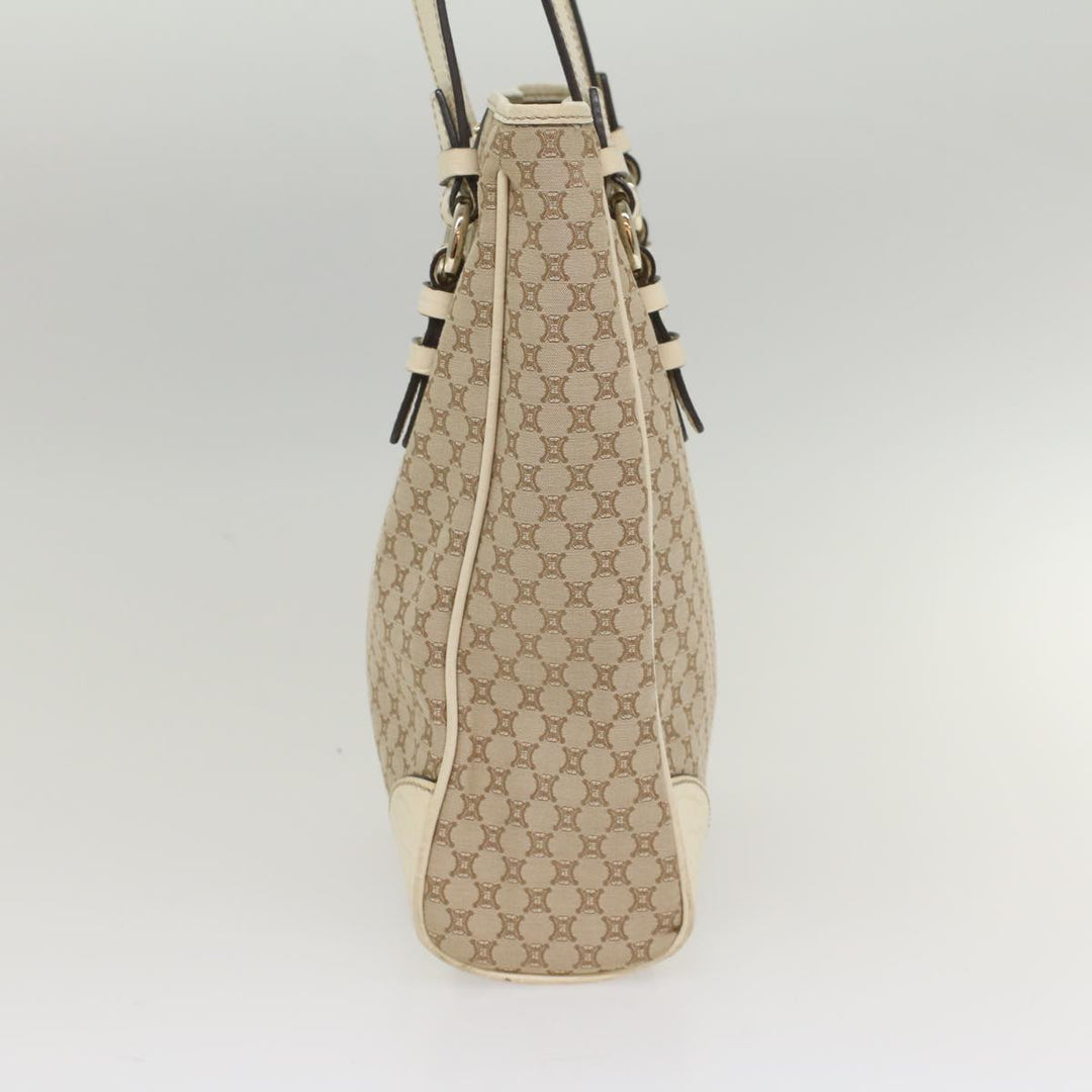 Celine Macadam Canvas Tote Bag Beige Auth 55082