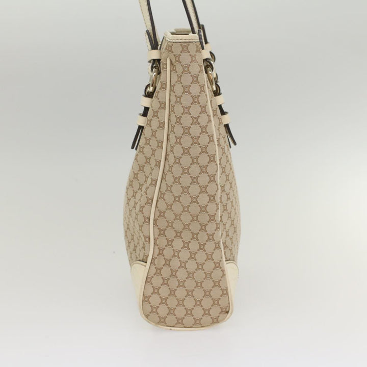 Celine Macadam Canvas Tote Bag Beige Auth 55082