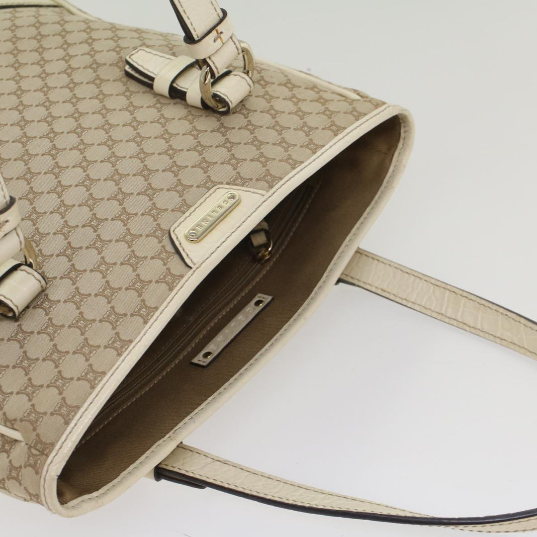 Celine Macadam Canvas Tote Bag Beige Auth 55082