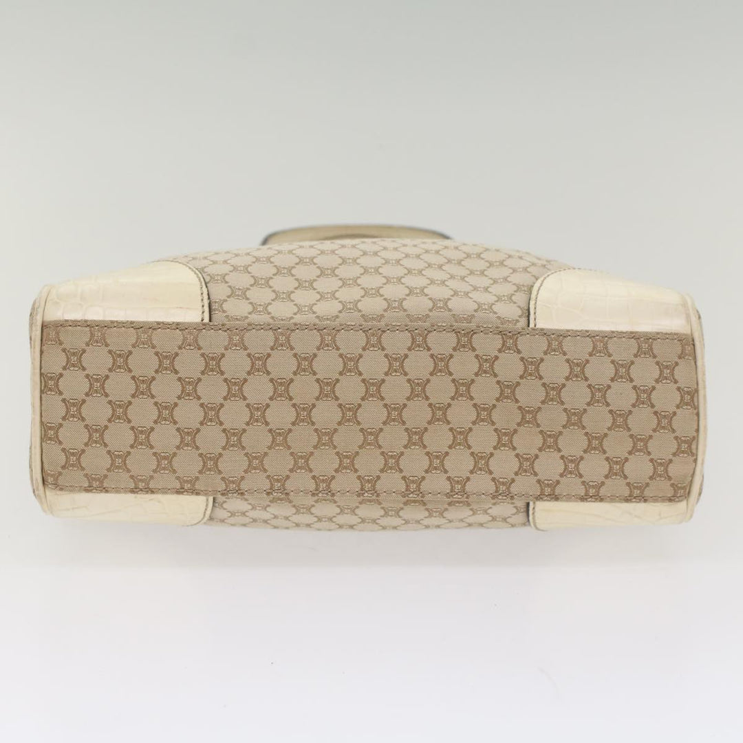 Celine Macadam Canvas Tote Bag Beige Auth 55082