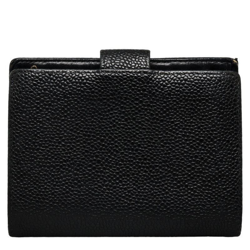 Top Quality Chanel Double Folded Wallet Caviar Skin/Leather Black  Caviar