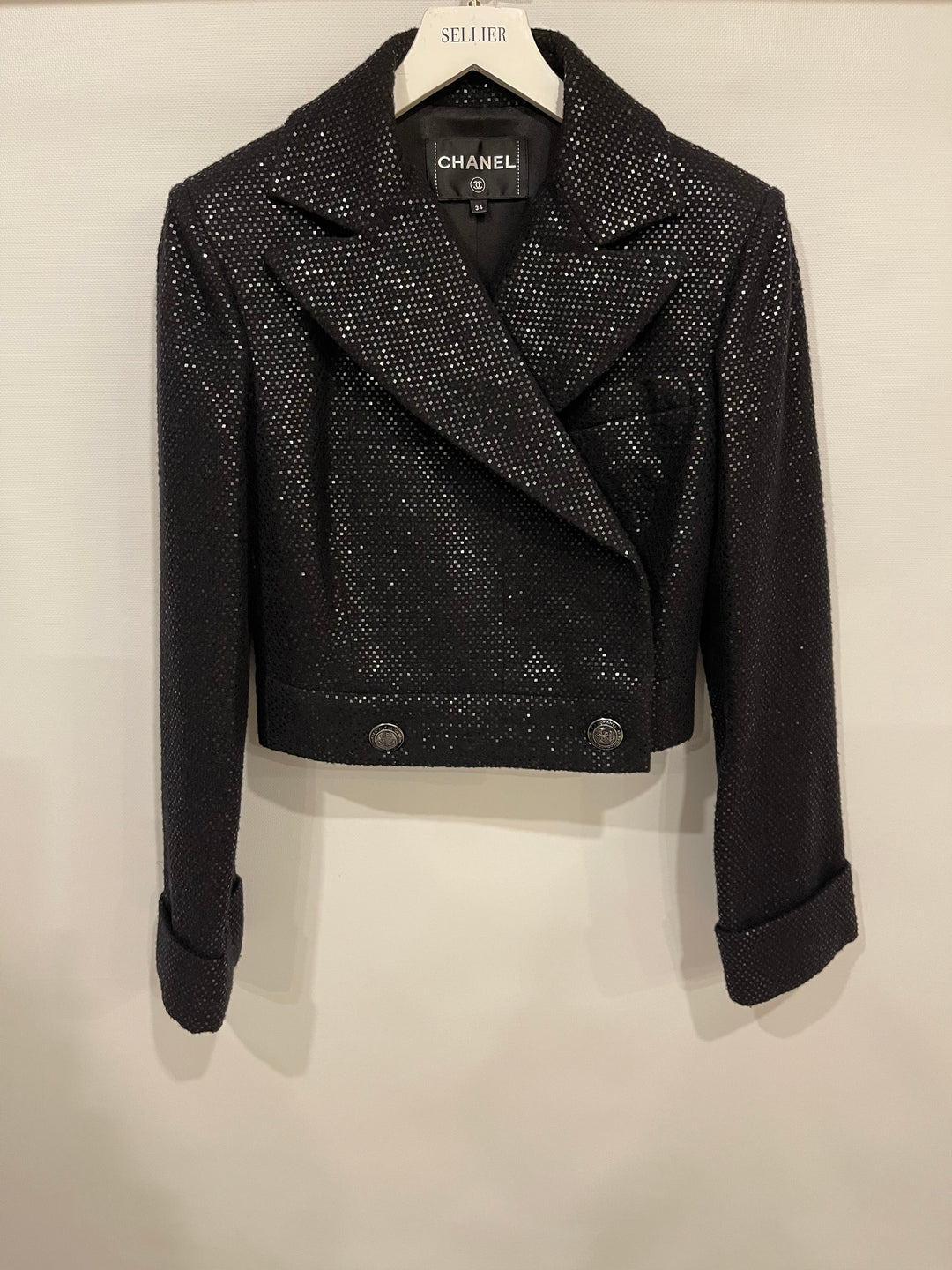 Top Quality Chanel Black Long Sleeve Embellished Jacket with Matching Jumpsuit Set Size FR 34 (UK 6)