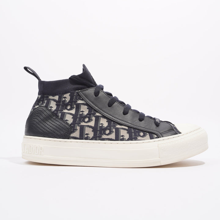 Christian Dior Walk 'n' Dior High-top Navy Oblique / White Fabric EU 38.5 UK 5.5