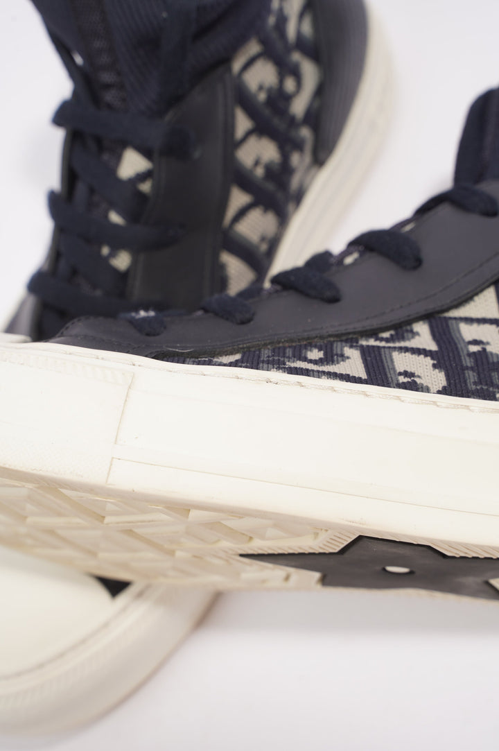 Christian Dior Walk 'n' Dior High-top Navy Oblique / White Fabric EU 38.5 UK 5.5