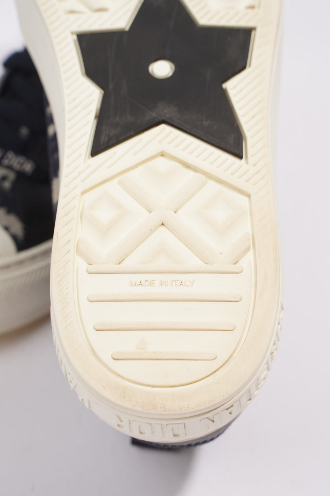 Christian Dior Walk 'n' Dior High-top Navy Oblique / White Fabric EU 38.5 UK 5.5
