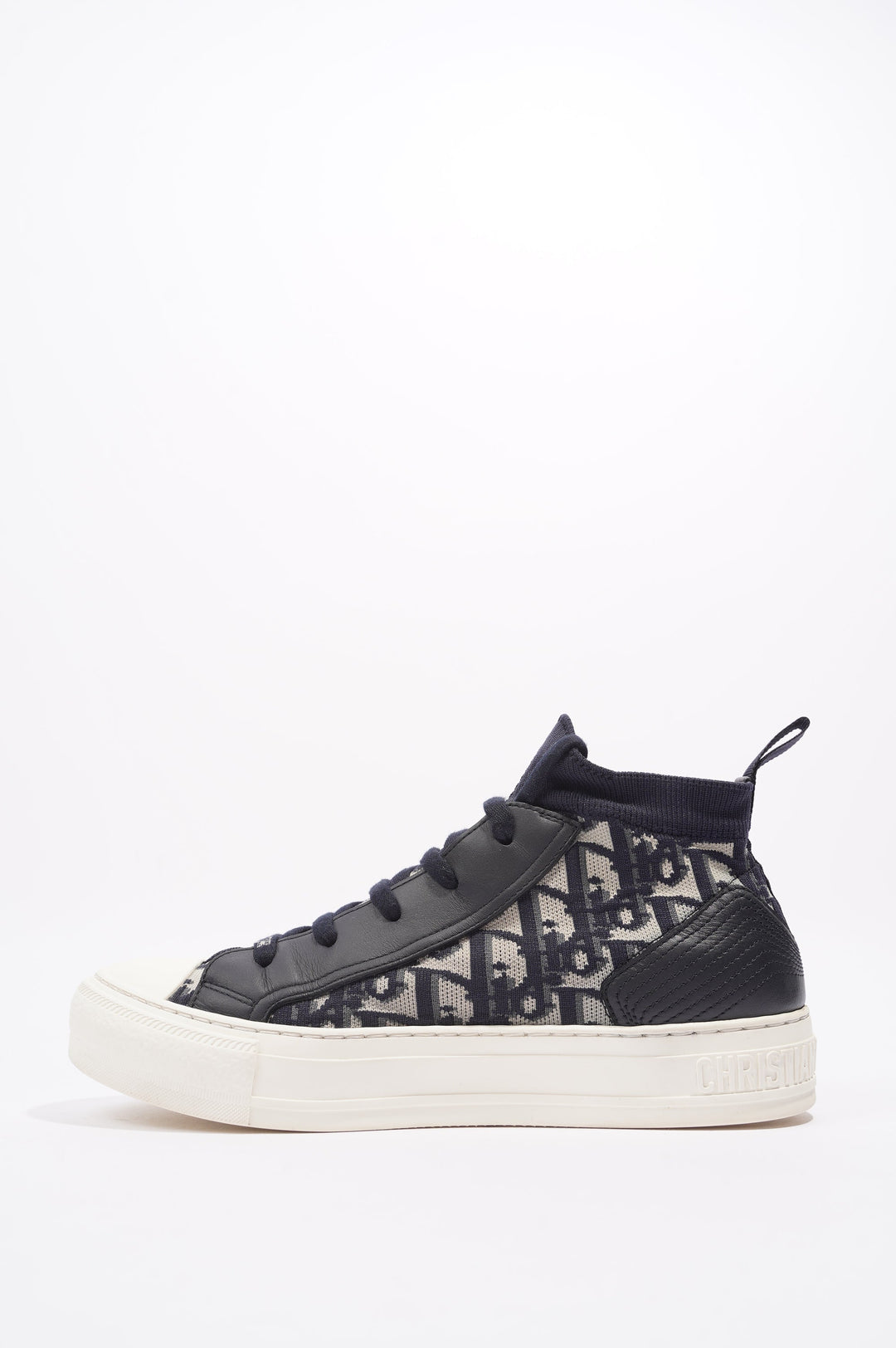 Christian Dior Walk 'n' Dior High-top Navy Oblique / White Fabric EU 38.5 UK 5.5
