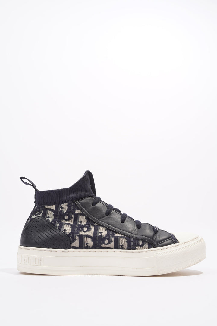 Christian Dior Walk 'n' Dior High-top Navy Oblique / White Fabric EU 38.5 UK 5.5