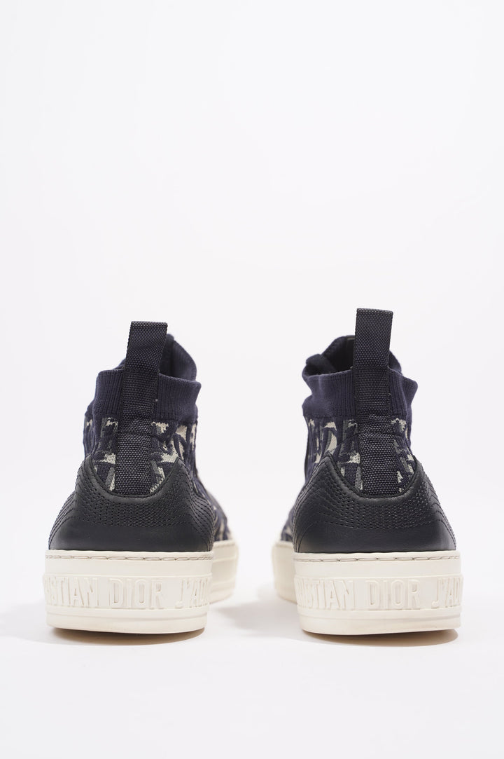 Christian Dior Walk 'n' Dior High-top Navy Oblique / White Fabric EU 38.5 UK 5.5