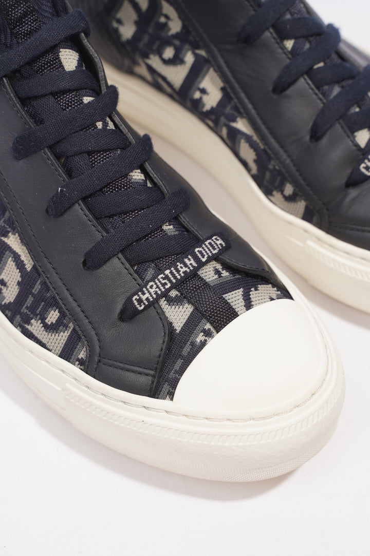 Christian Dior Walk 'n' Dior High-top Navy Oblique / White Fabric EU 38.5 UK 5.5