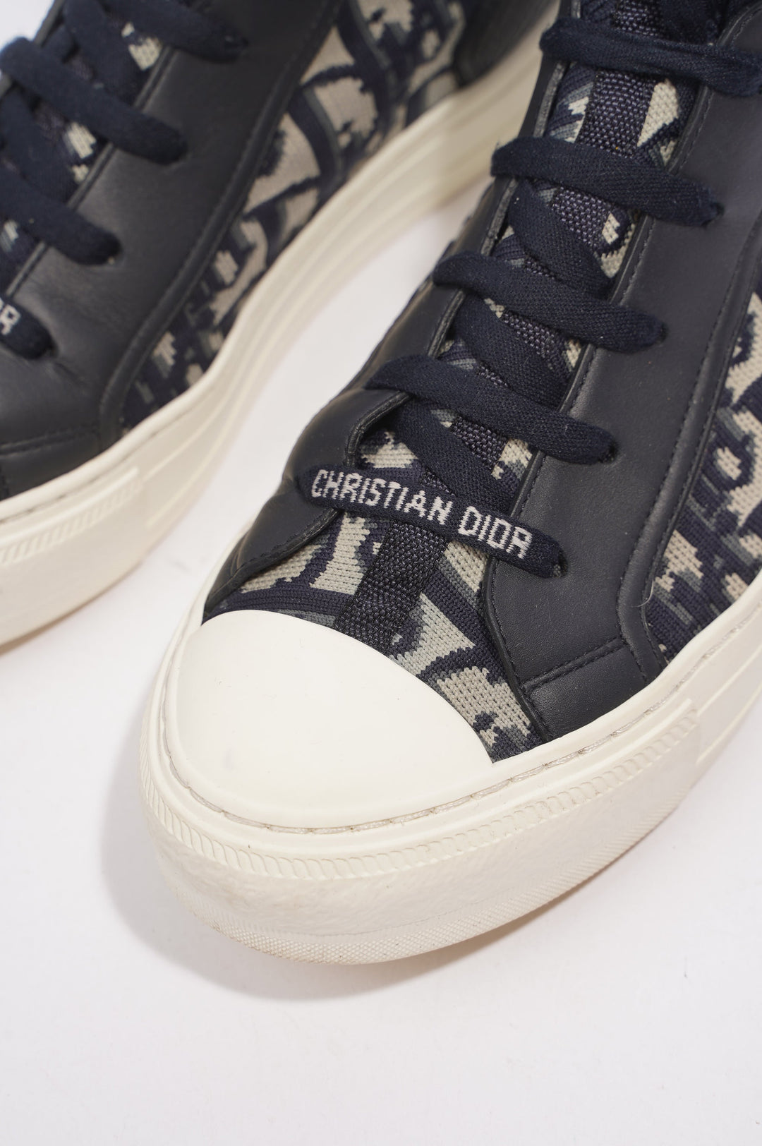 Christian Dior Walk 'n' Dior High-top Navy Oblique / White Fabric EU 38.5 UK 5.5