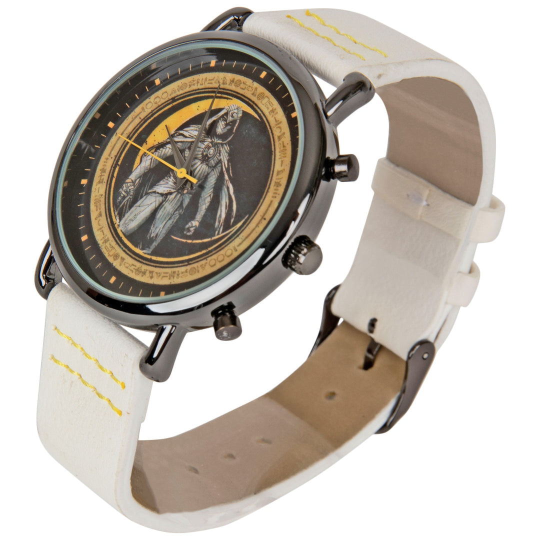 title:Marvel Studios Moon Knight Vegan Leather Analog Watch;color:White