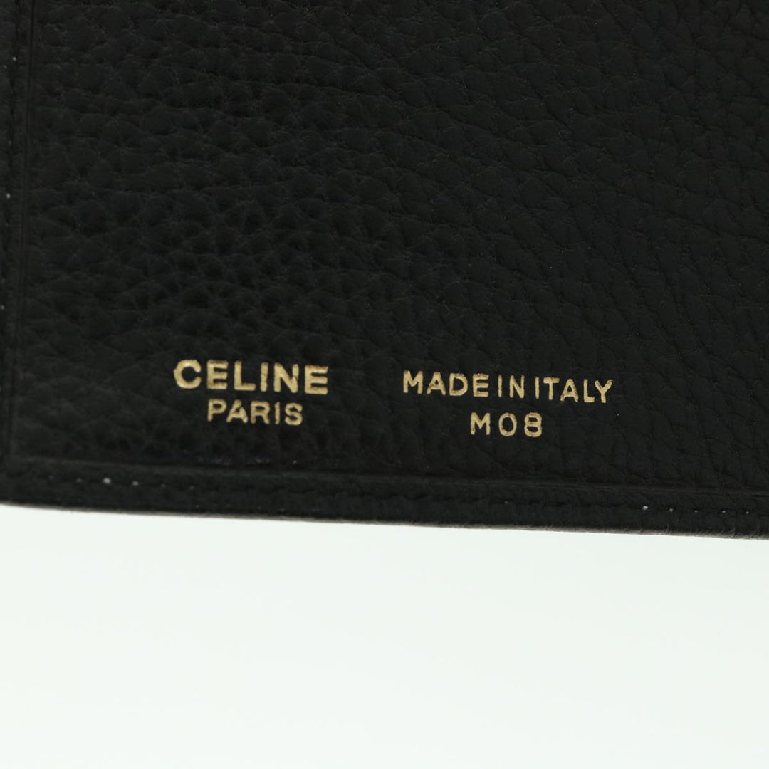 Celine Long Wallet Leather Black  55628