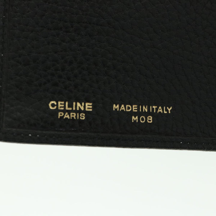 Celine Long Wallet Leather Black  55628