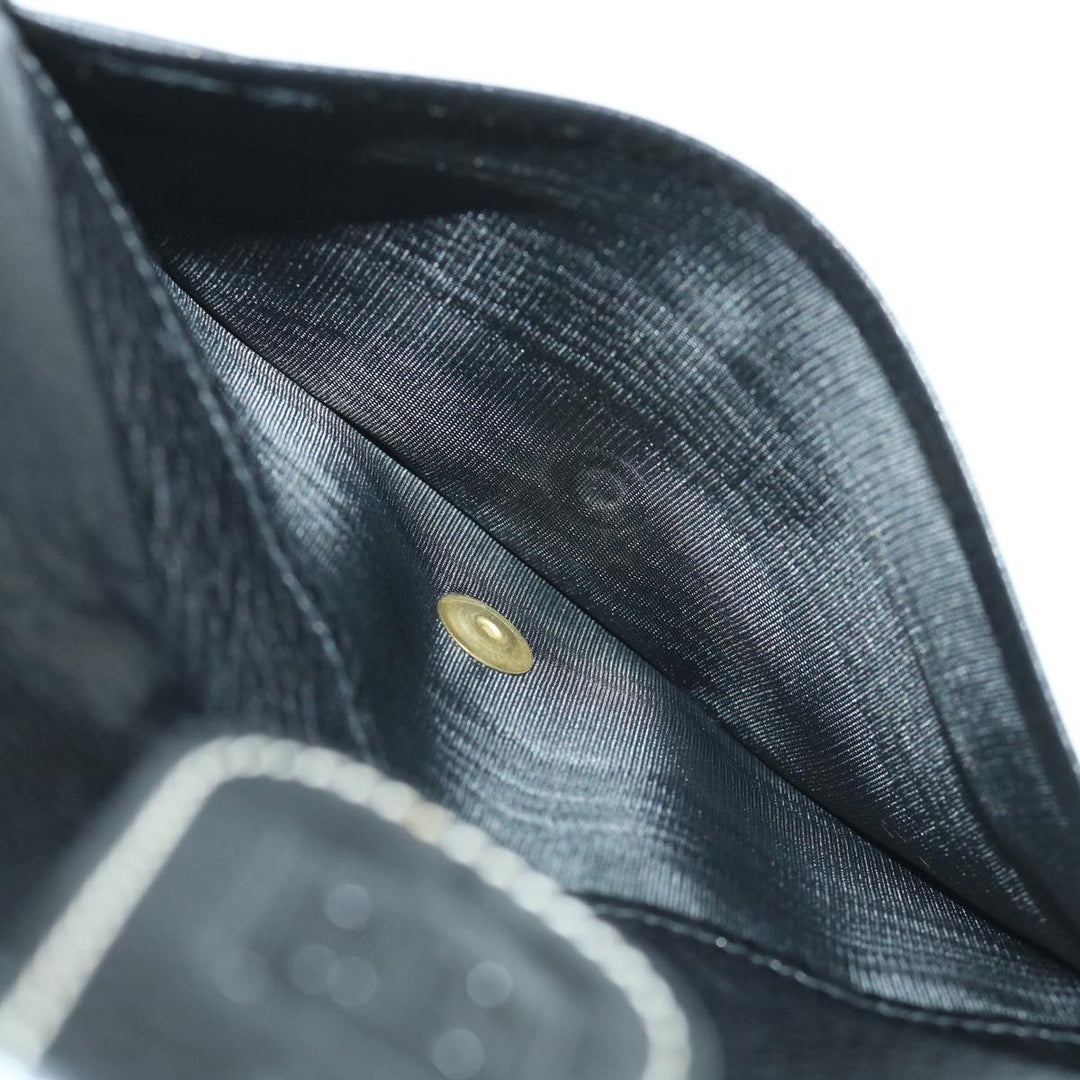 Celine Long Wallet Leather Black  55628