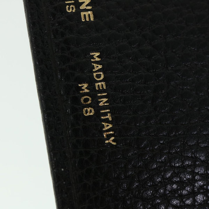 Celine Long Wallet Leather Black  55628