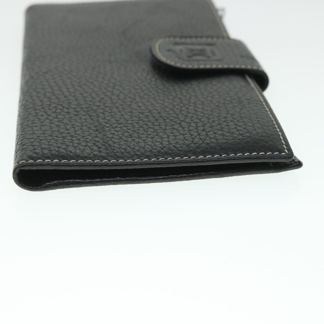 Celine Long Wallet Leather Black  55628