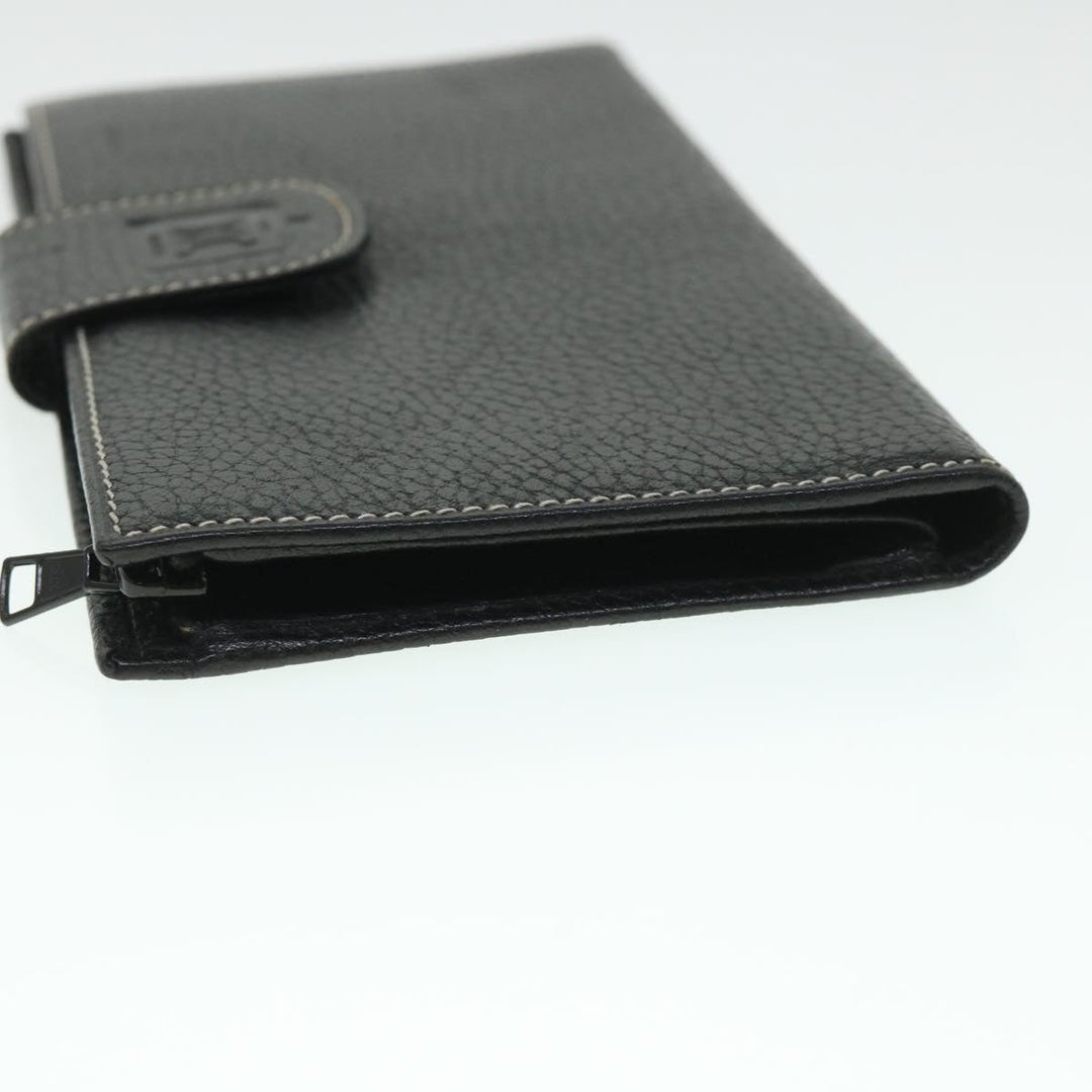 Celine Long Wallet Leather Black  55628