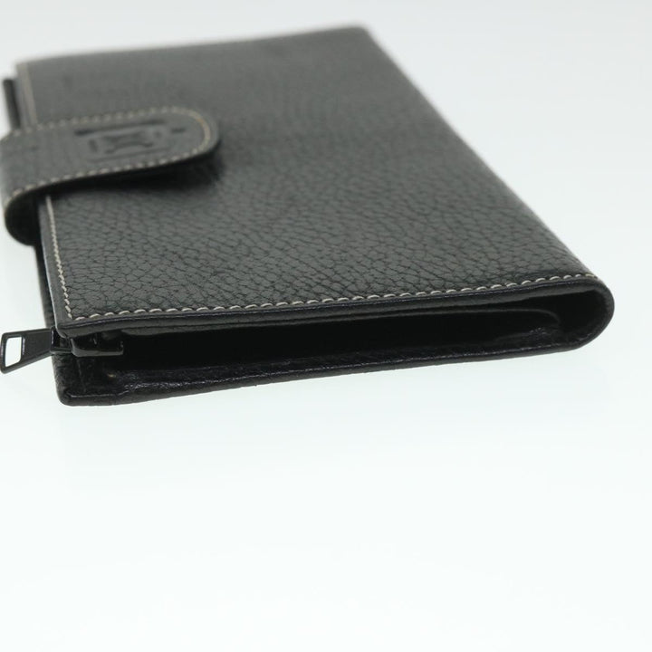 Celine Long Wallet Leather Black  55628