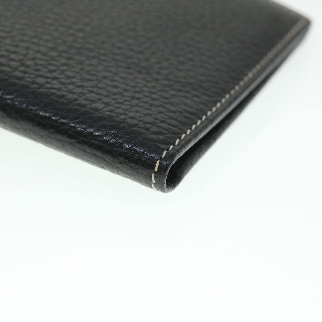Celine Long Wallet Leather Black  55628