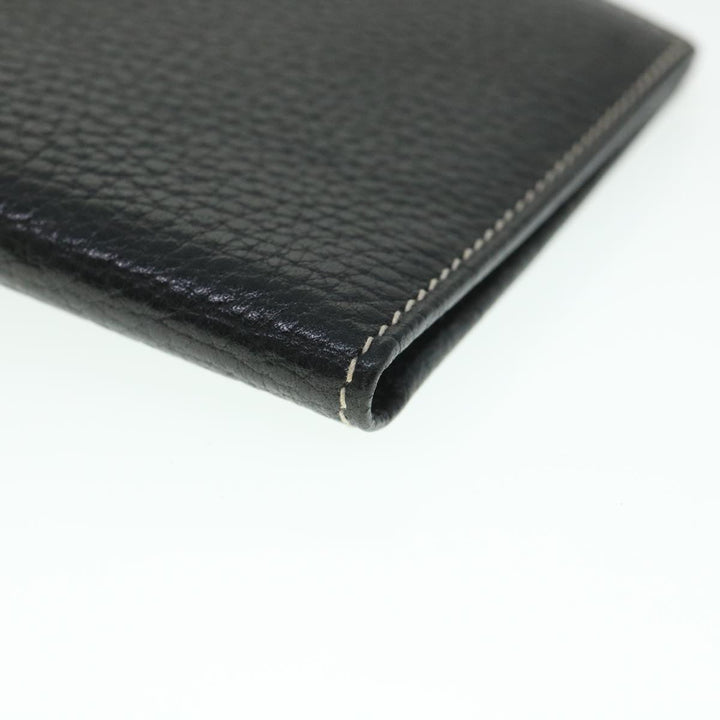 Celine Long Wallet Leather Black  55628