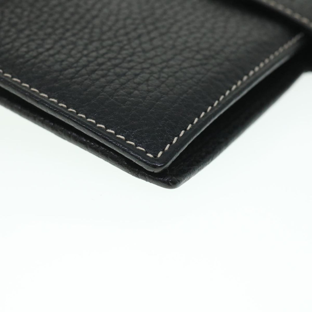 Celine Long Wallet Leather Black  55628