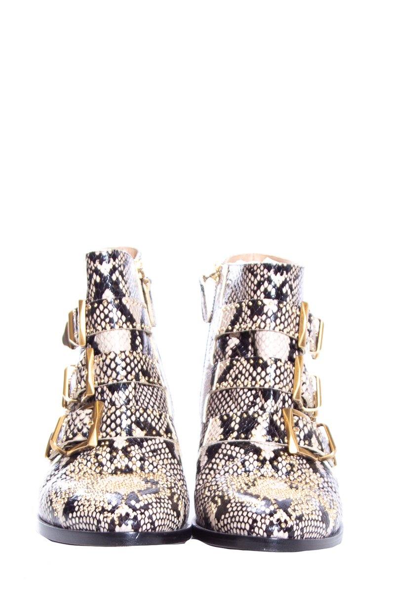 Chloe Snakeskin & Gold Boots SZ 36