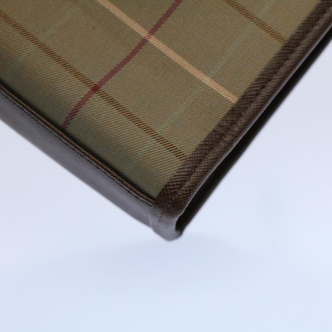 BURBERRY s Nova Check Clutch Bag Nylon Canvas Green Auth 55670