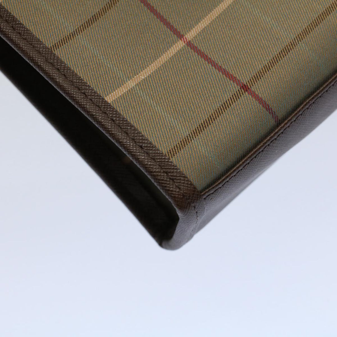 BURBERRY s Nova Check Clutch Bag Nylon Canvas Green Auth 55670