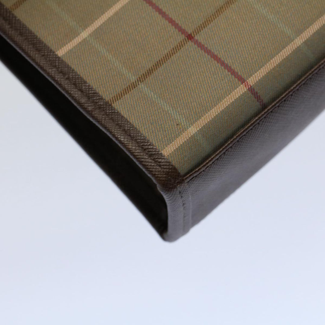 BurberrySs Nova Check Clutch Bag Nylon Canvas Green Auth 55670