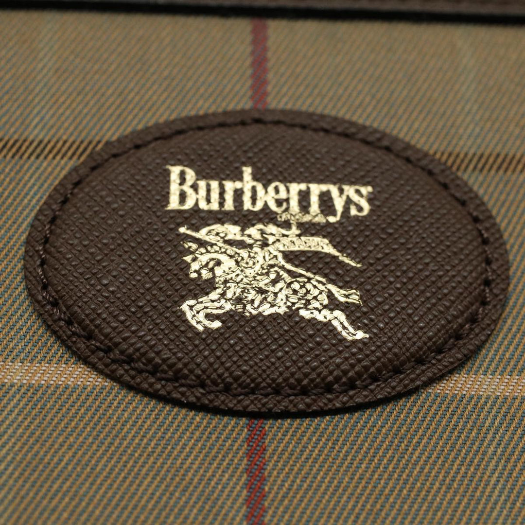 BurberrySs Nova Check Clutch Bag Nylon Canvas Green Auth 55670