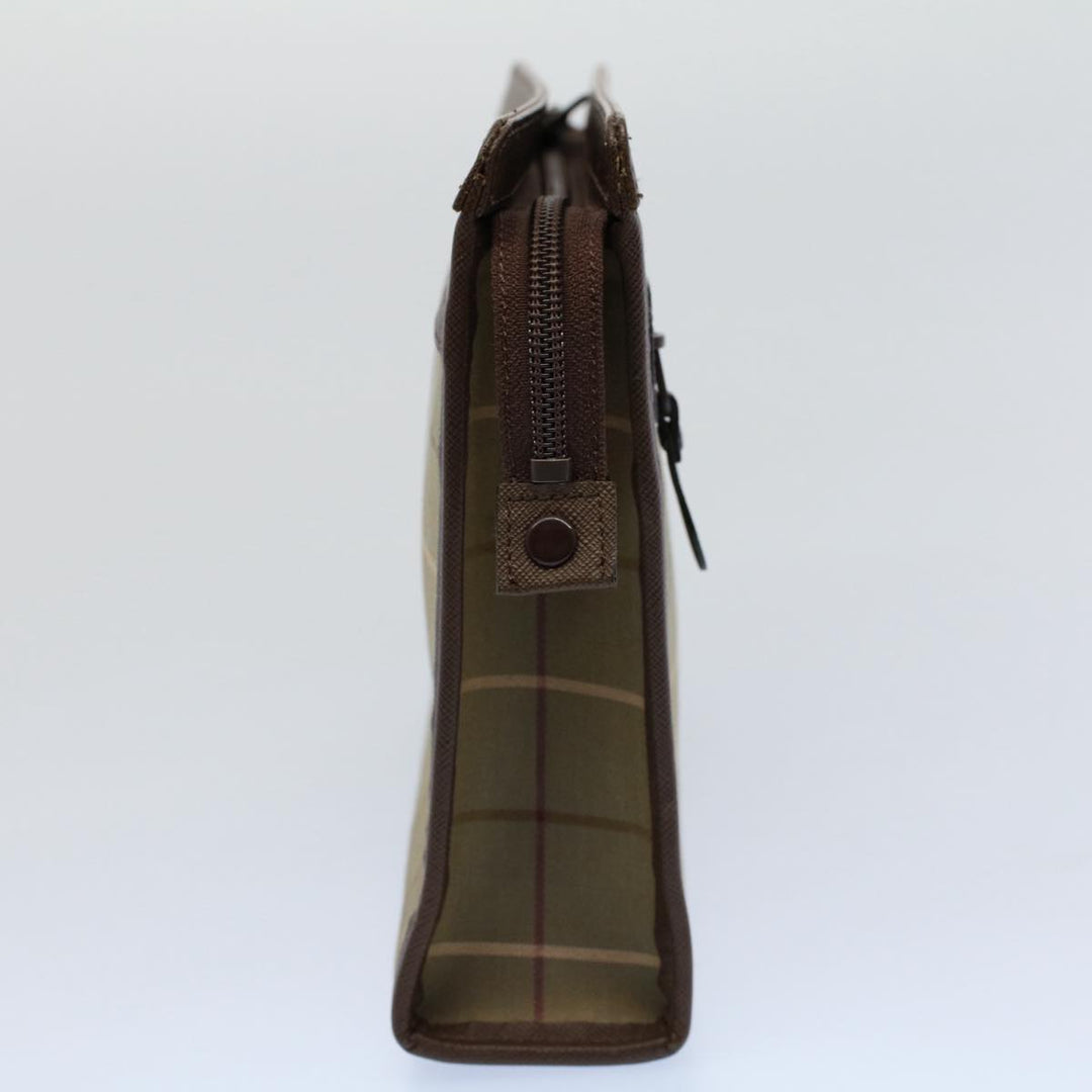 BurberrySs Nova Check Clutch Bag Nylon Canvas Green Auth 55670