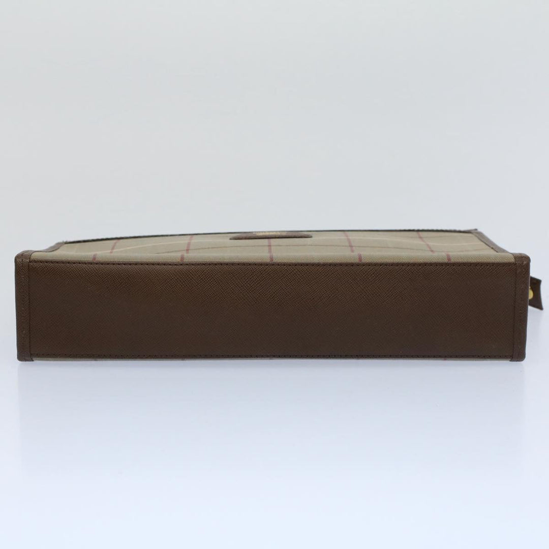 BurberrySs Nova Check Clutch Bag Nylon Canvas Green Auth 55670