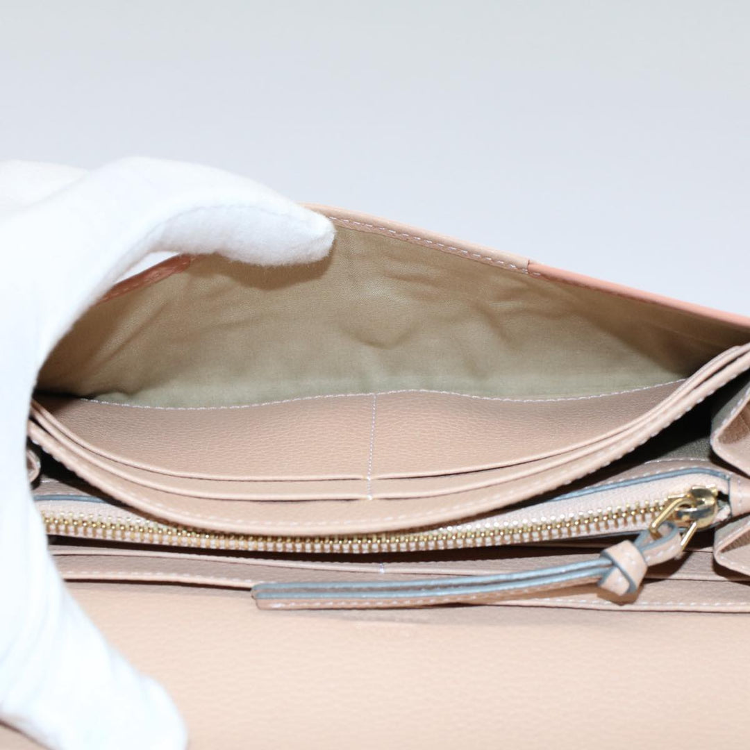Chloe Long Wallet Leather Beige Pink 3P0171-H0Y 55677