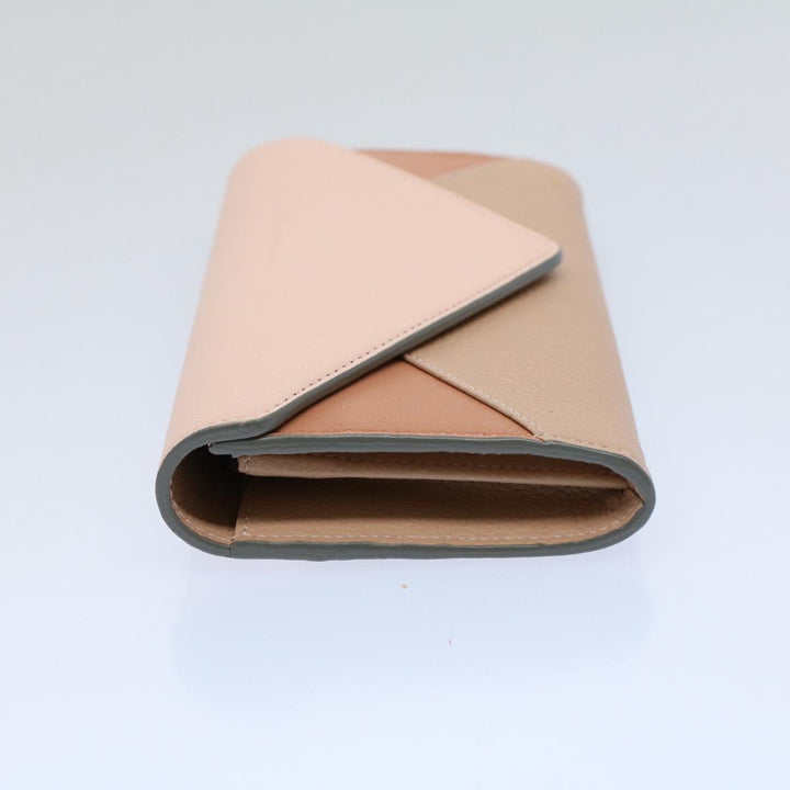 Chloe Long Wallet Leather Beige Pink 3P0171-H0Y 55677