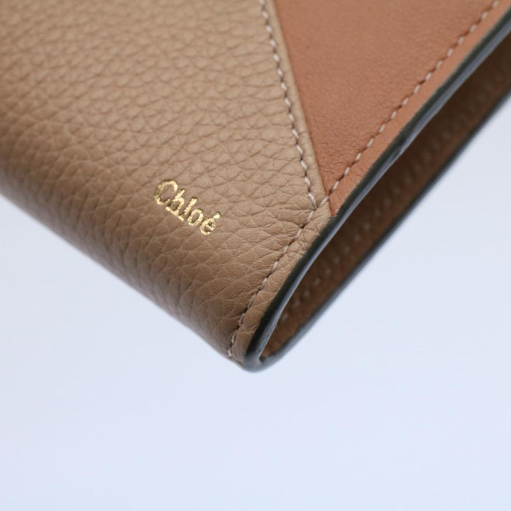 Chloe Long Wallet Leather Beige Pink 3P0171-H0Y 55677