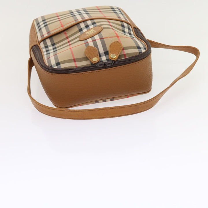 BURBERRYSs Nova Check Hand Bag Nylon Canvas Beige Auth 55746