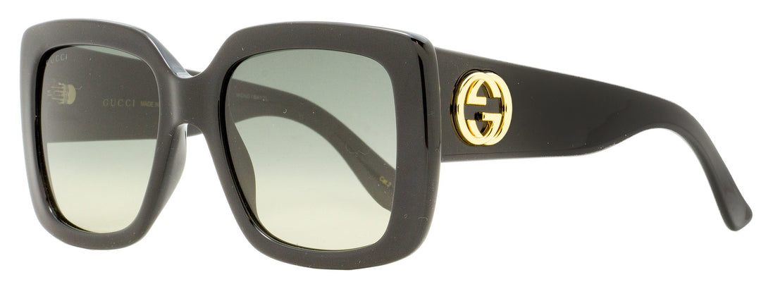 Gucci Women's Square Sunglasses GG0141SN 001 Black/Gold 53mm