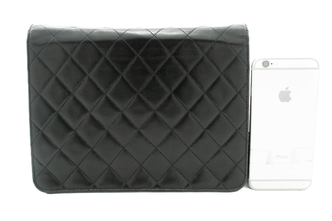 Chanel Small Chain Shoulder Bag Clutch Black Quilted New Lambskin